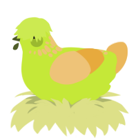 A lime and honey chicken with a neck-speckle pattern
