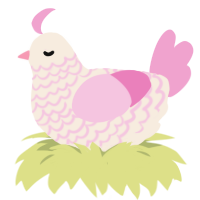 (unnamed), a cream and pink chicken with a lace pattern