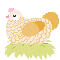 A cream and honey chicken with a lace pattern
