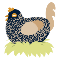 Teacup, a tumblr and beige chicken with a double-lace pattern