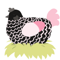 Ilikemenderman, a sable and rose chicken with a lace pattern
