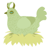A gluppy chicken with a double-lace pattern