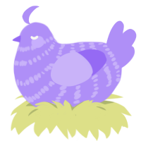 A lilac chicken with a bar pattern