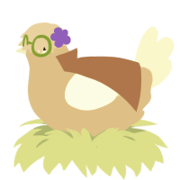 A beige and cream chicken