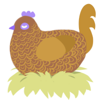 A brown and gold chicken with a double-lace pattern