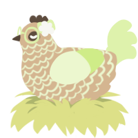 Apple Cinnamon, a beige and apple chicken with a lace pattern