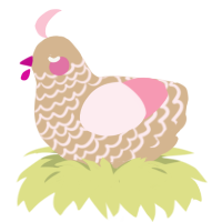 (unnamed), a beige and rose chicken with a lace pattern