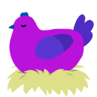 (unnamed), a amethyst and indigo chicken