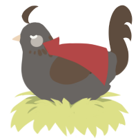A grey and bark chicken with a neck-speckle pattern