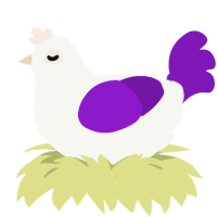 A white and violet chicken