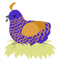 Harvest, a indigo and orange chicken with a lace pattern