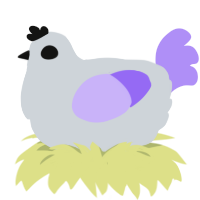 A mist and lilac chicken