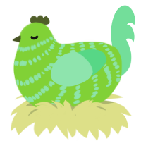 A grass and spring chicken with a bar pattern