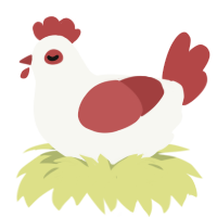 A white and red chicken