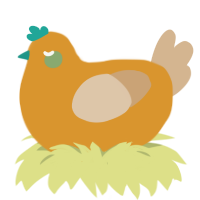 A orange and beige chicken