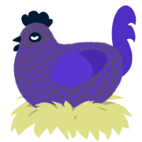 A overcast and indigo chicken with a lace pattern
