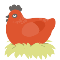 Vont, a vermilion chicken with a neck-speckle pattern