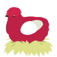 T-bone wip, a crimson and white chicken