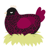 A sable and maroon chicken with a double-lace pattern