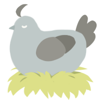 A silver and ash chicken