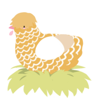 A honey and cream chicken with a lace pattern