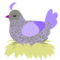 A ash and lilac chicken with a double-lace pattern