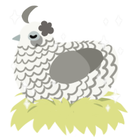 A white and ash chicken with a lace pattern