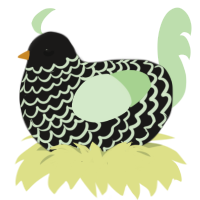 A sable and gluppy chicken with a lace pattern
