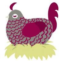 (unnamed), a ash and maroon chicken with a lace pattern