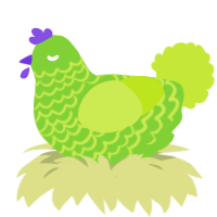Cardo, a grass and lime chicken with a lace pattern