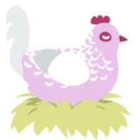 焚きつけ, a lavender and silver chicken with a half-lace pattern