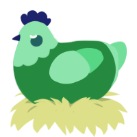 (unnamed), a viridian and spring chicken with a head pattern