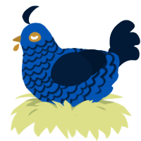 A ultramarine and tumblr chicken with a lace pattern