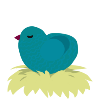 A teal and sea chicken with a lace pattern