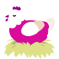 (unnamed), a fuchsia and cream chicken with a head pattern