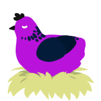 A amethyst and tumblr chicken with a neck-speckle pattern