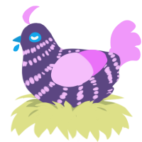 A overcast and lavender chicken with a bar pattern