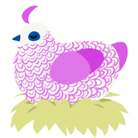 A white and orchid chicken with a double-lace pattern