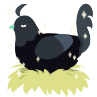 A cream and beige chicken with a head pattern
