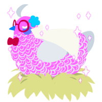 A lavender and mist chicken with a double-lace pattern