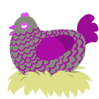 A ash and plum chicken with a lace pattern