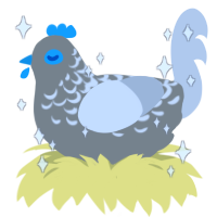 A ash and mist chicken with a half-lace pattern