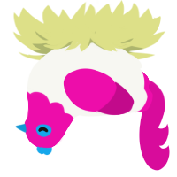 Paper Cup, a white and fuchsia chicken with a head pattern