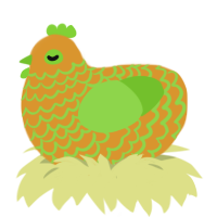 16000, a orange and grass chicken with a lace pattern