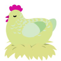 Spring, a lemon and gluppy chicken with a half-lace pattern