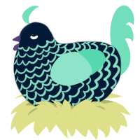 A tumblr and mint chicken with a lace pattern