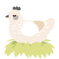 A cream chicken with a half-lace pattern