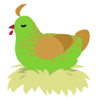 lime boy, a grass and gold chicken with a half-lace pattern