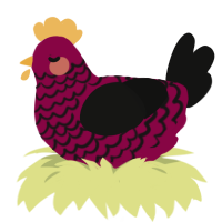 (unnamed), a maroon and black chicken with a lace pattern