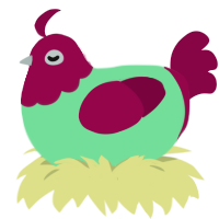 Forest Gauntlets, a spring and maroon chicken with a head pattern